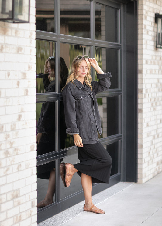 Brinx Black Oversized Denim Jacket IC Layering Essentials