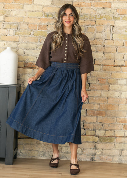 Brown Short Sleeve Knit Cardigan FF Tops