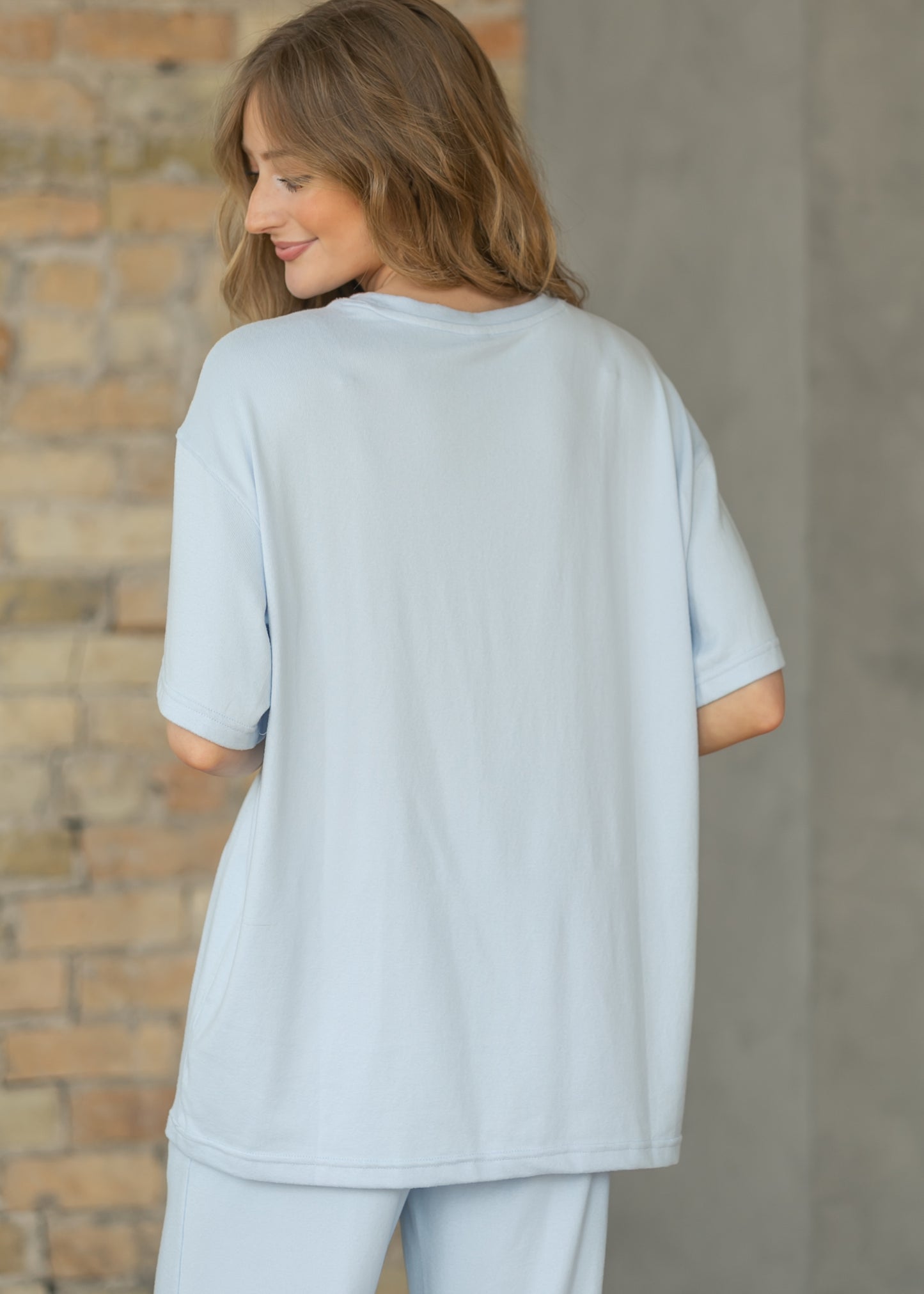 Brushed Oversized Short Sleeve Top FF Tops