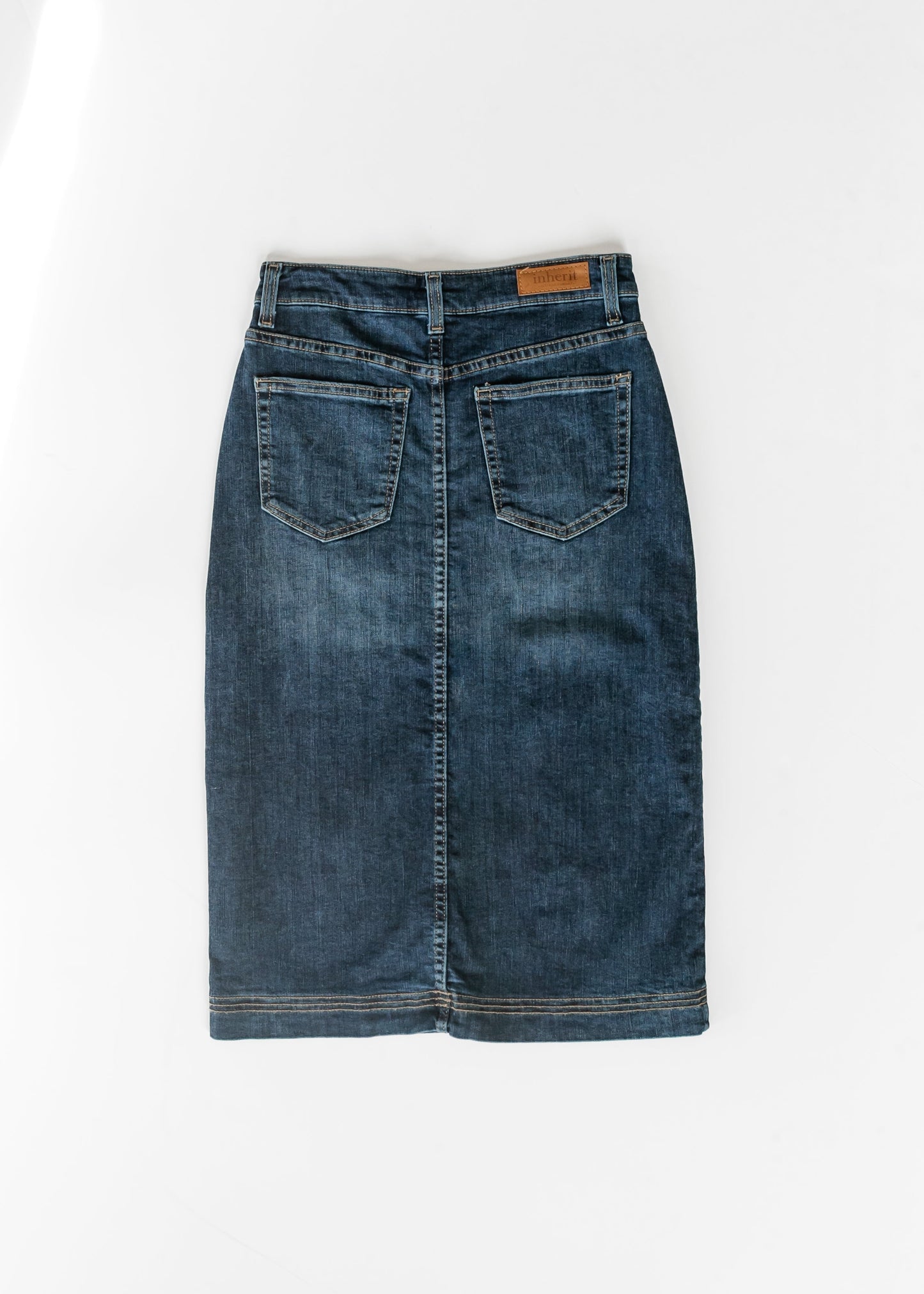 Bryn Dark Wash Denim Midi Skirt IC Skirts