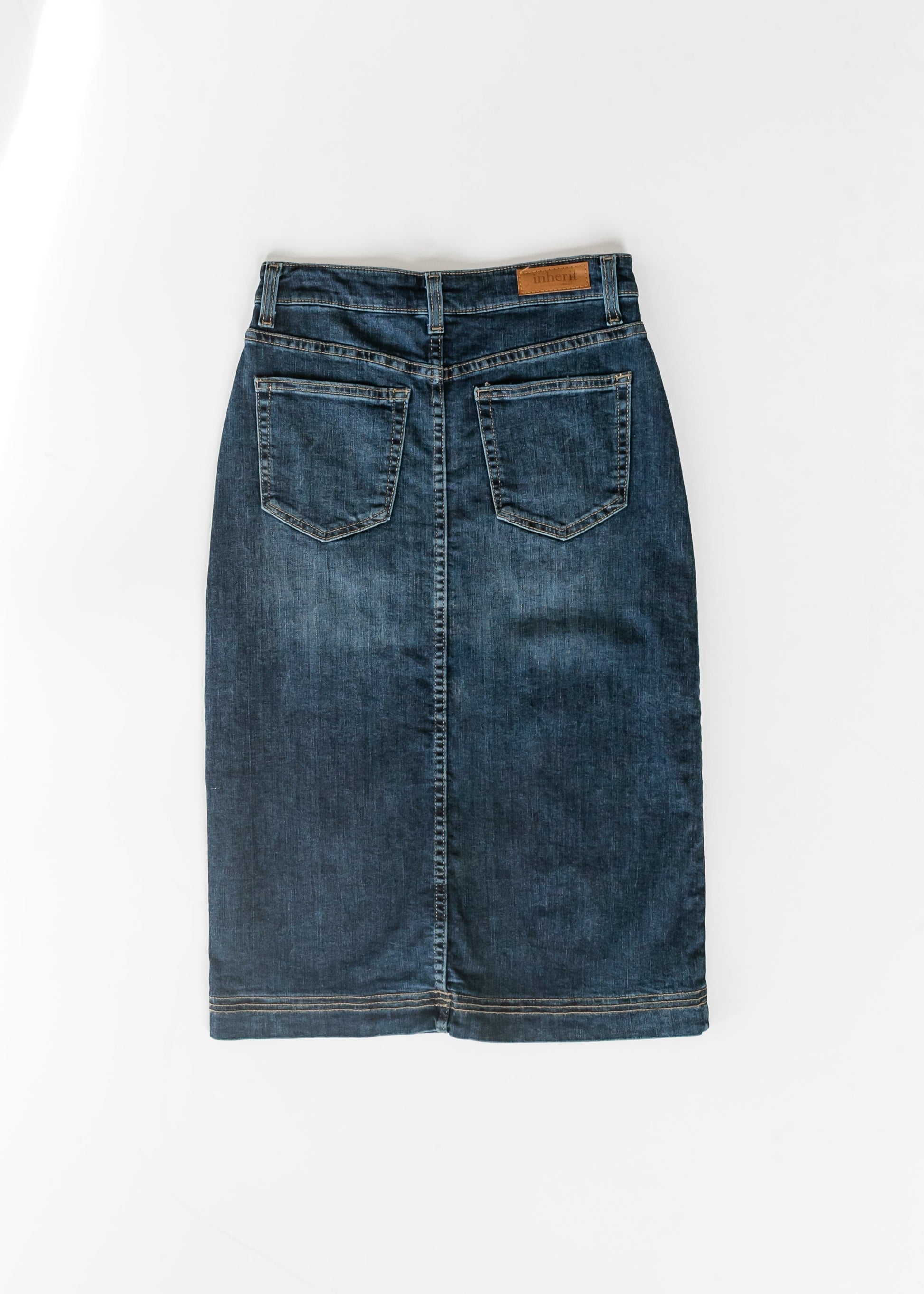 Bryn Dark Wash Denim Midi Skirt IC Skirts