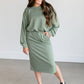 Bubble Hem Crewneck Sweatshirt FF Tops Sage / S