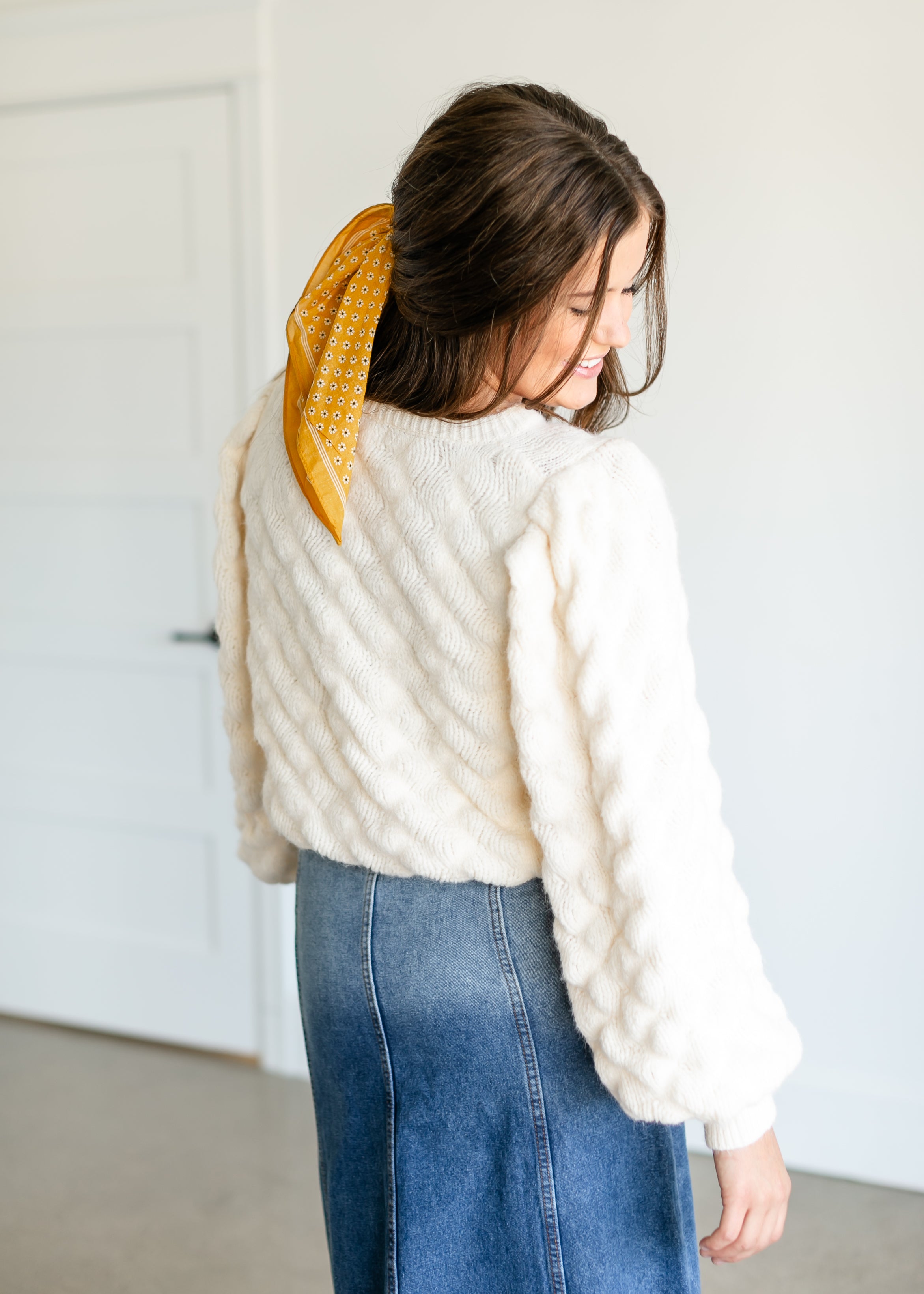 Bubble Pleated Sleeve Sweater FINAL SALE Inherit Co