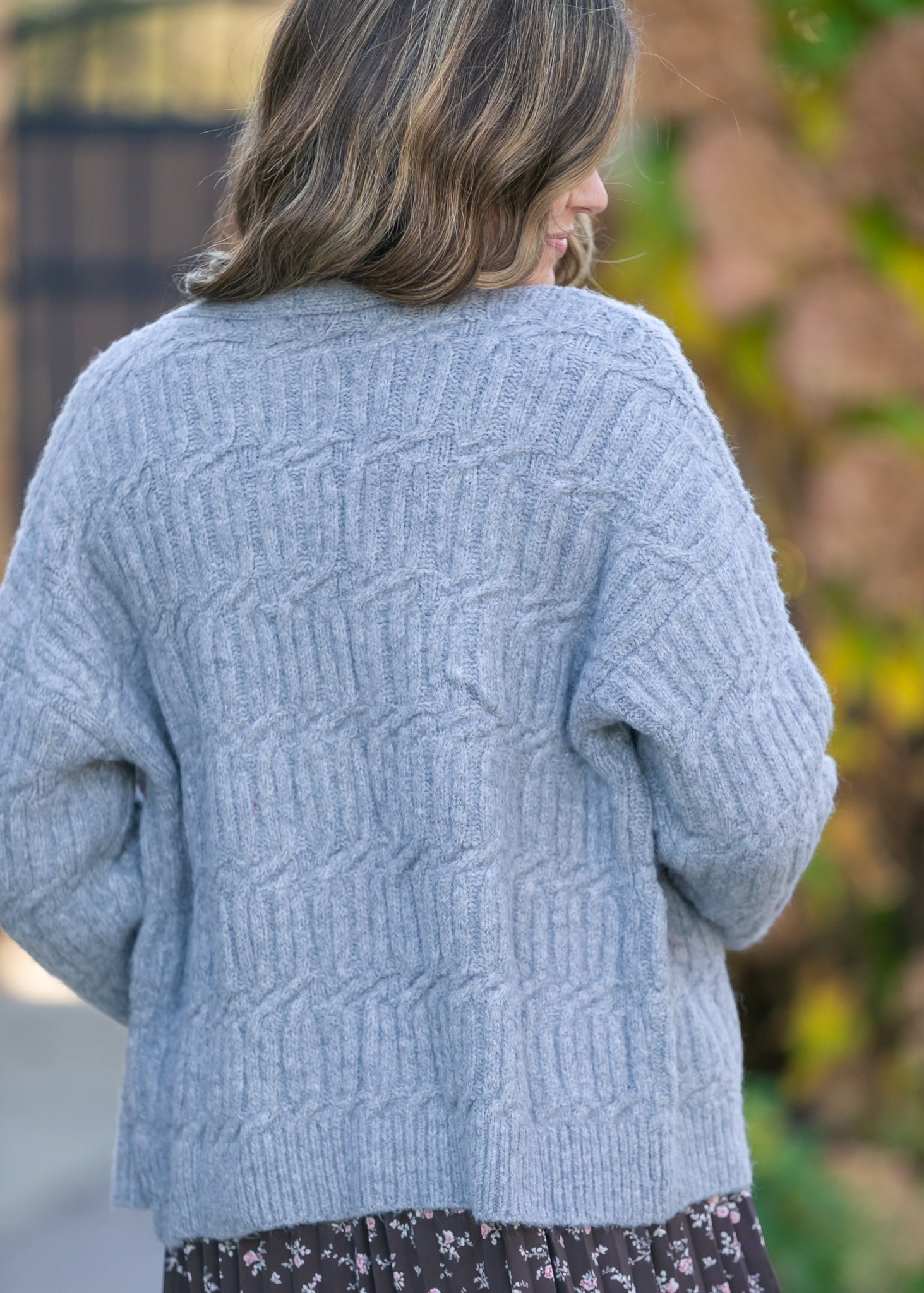 Button Down Cable Knit Cardigan FF Layering Essentials