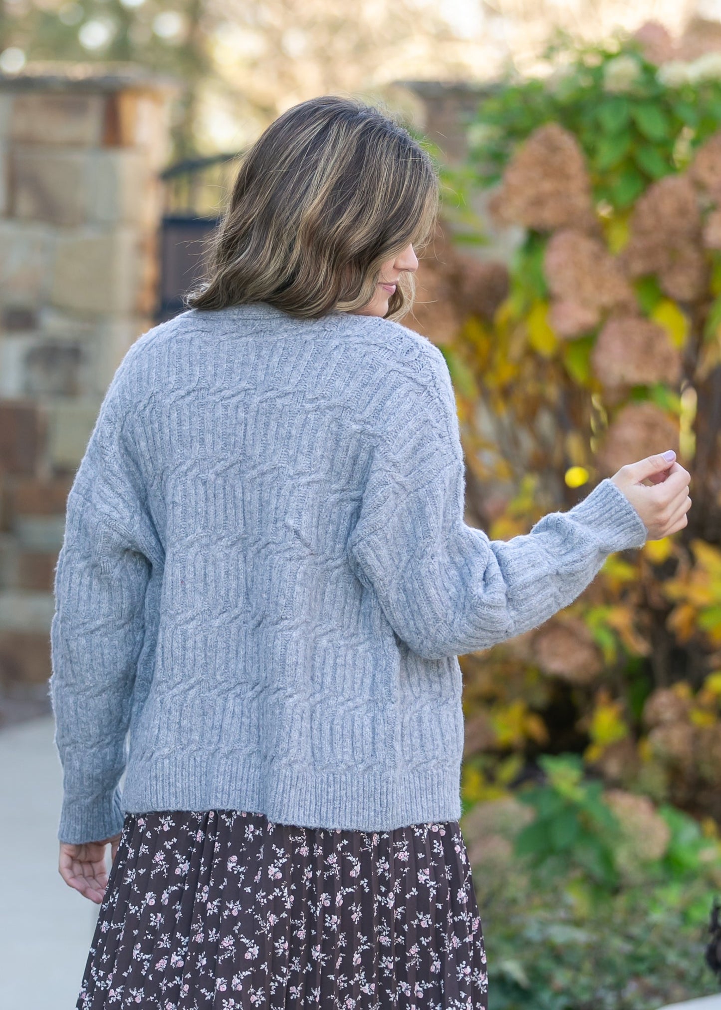 Button Down Cable Knit Cardigan FF Layering Essentials