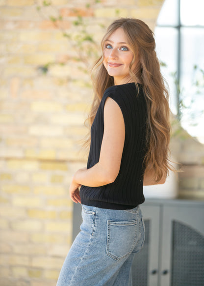 Button Front Ribbed Knit Top - FINAL SALE FF Layering Essentials