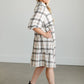 Button Up Plaid Midi Shirtdress FF Dresses