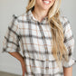 Button Up Plaid Midi Shirtdress FF Dresses