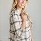 Button Up Plaid Midi Shirtdress FF Dresses