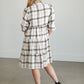 Button Up Plaid Midi Shirtdress FF Dresses