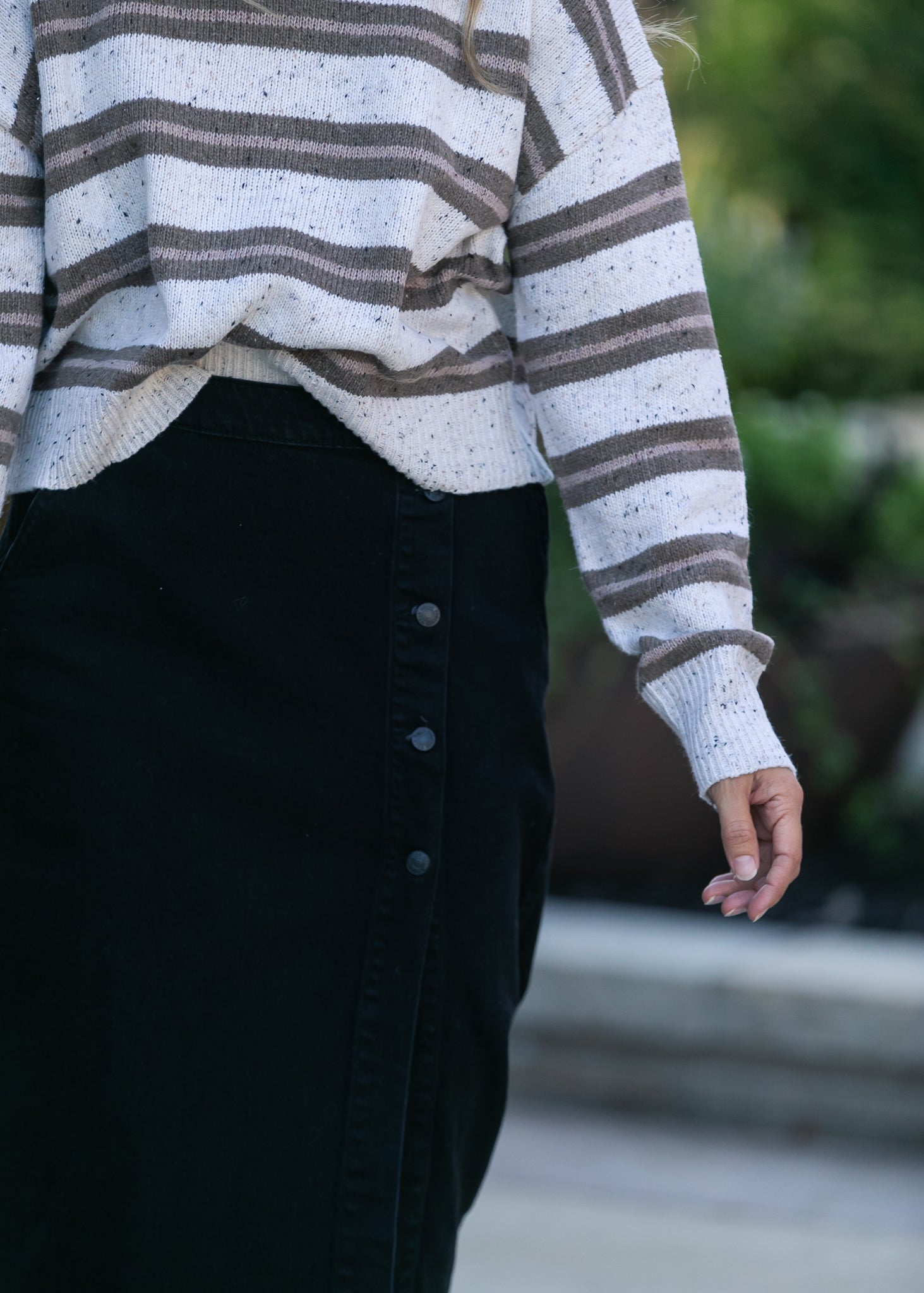 Bylara Button Front Midi Skirt FF Skirts