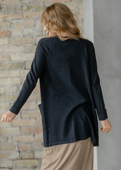 Cally Navy Open Front Cardigan FF Layering Essentials