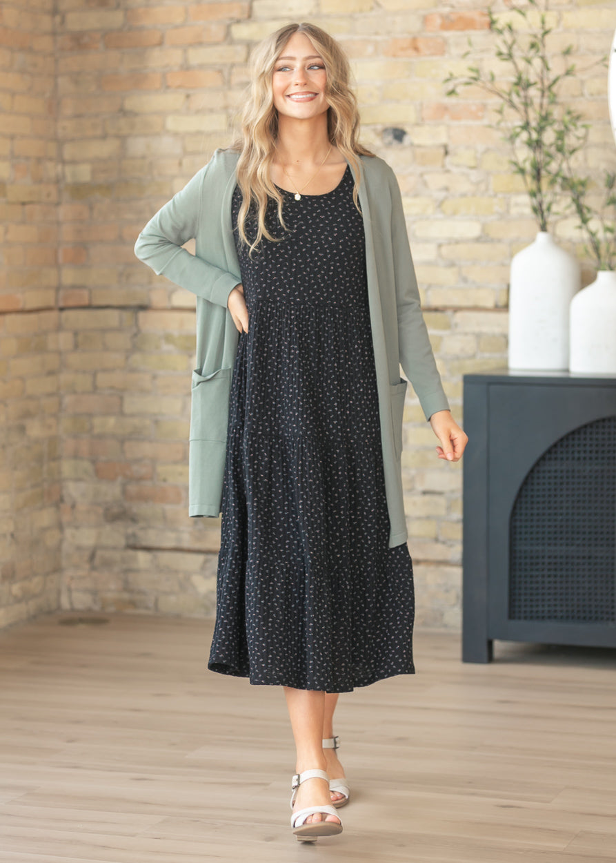 Cally Olive Open Front Cardigan FF Layering Essentials