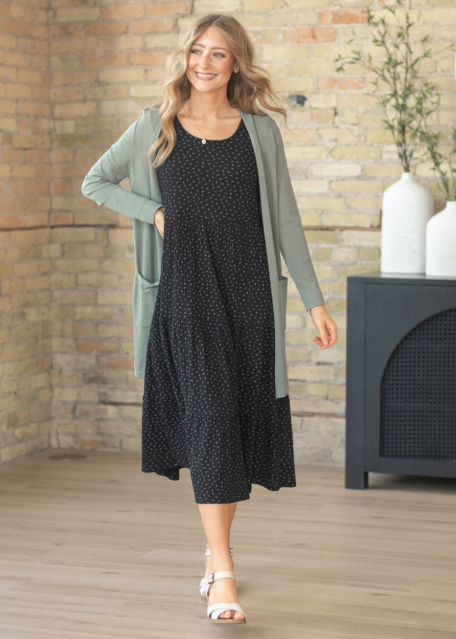 Cally Olive Open Front Cardigan FF Layering Essentials