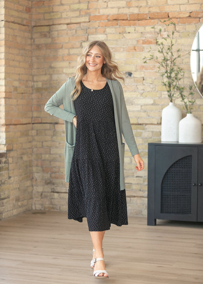 Cally Olive Open Front Cardigan FF Layering Essentials