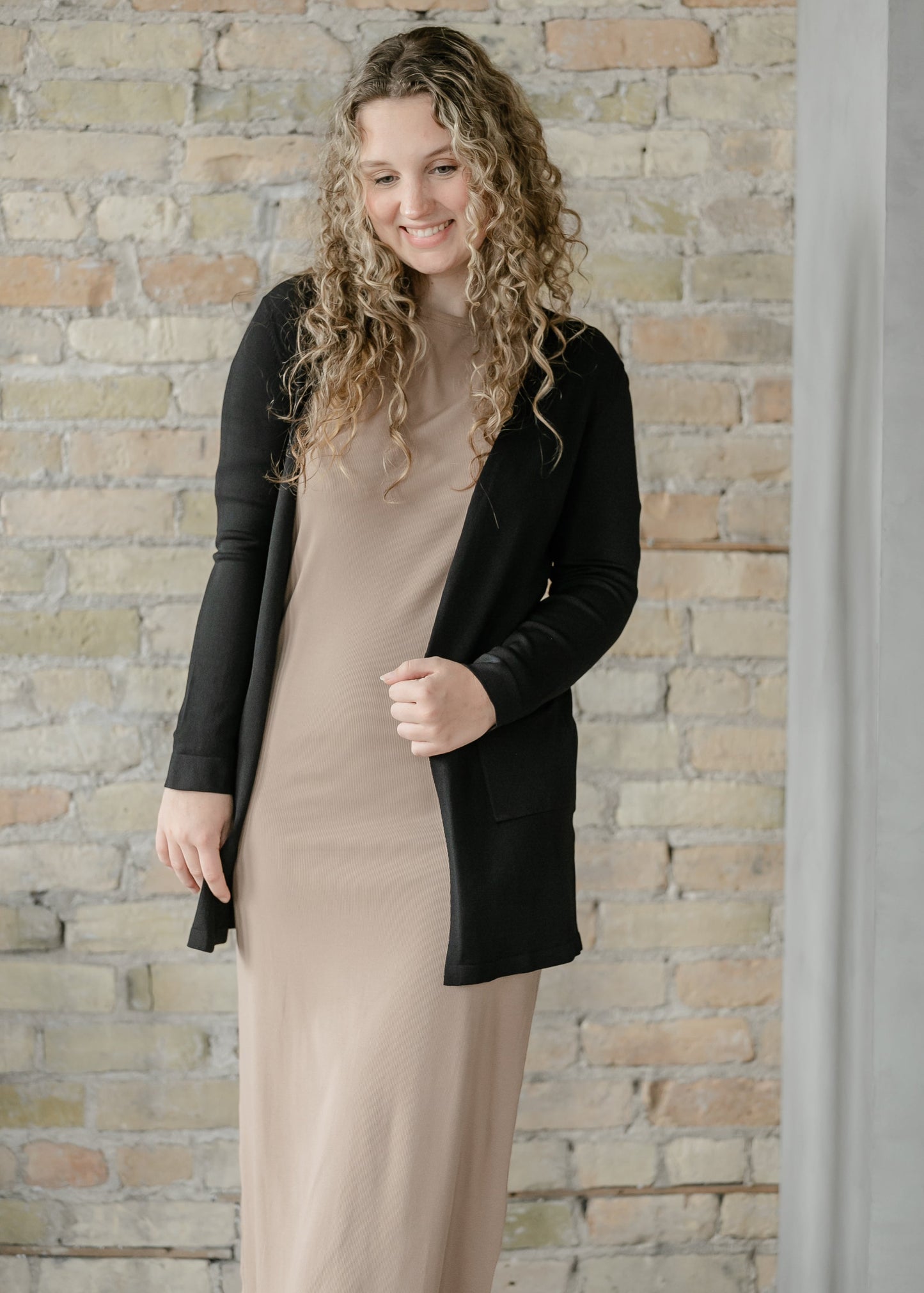 Cally Open Front Cardigan IC Tops Black / XS