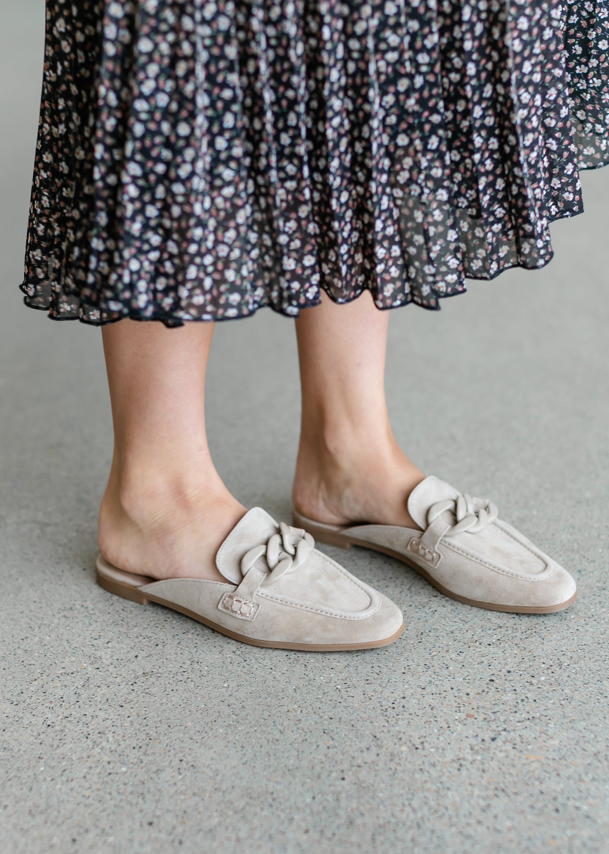 Cally Sand Suede Mule Shoes