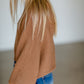 Camel Balloon Sleeve Knit Sweater FF Tops