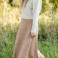 Camel Ribbed A Line Knit Midi Skirt - FINAL SALE FF Skirts