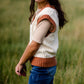 Camel Trimmed V Neck Sweater Vest - FINAL SALE FF Tops