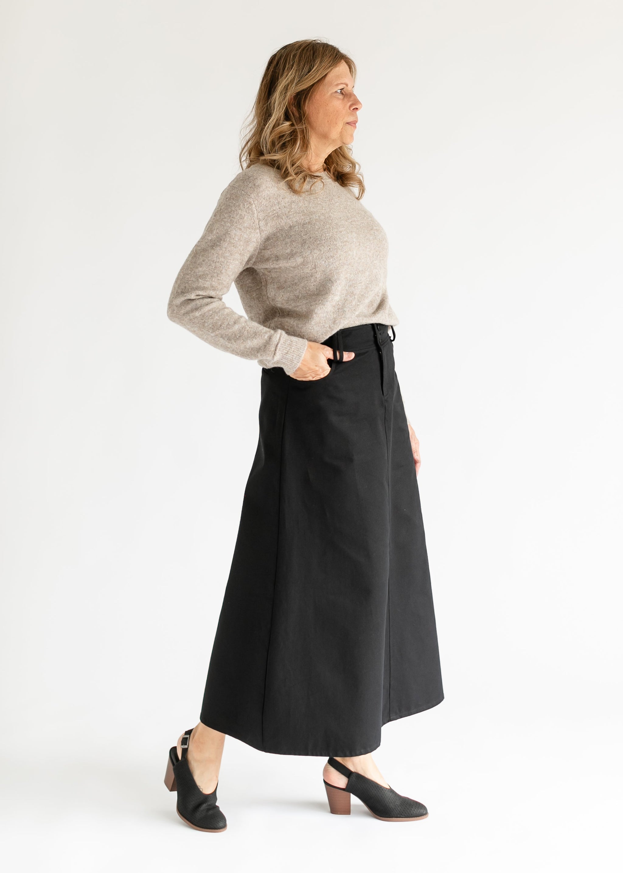 CHANEL 18 years cotton Camellia Mini Wrap skirt P59375 black 38
