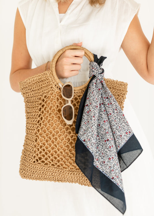 Camren Circle Handle Straw Tote Bag Accessories