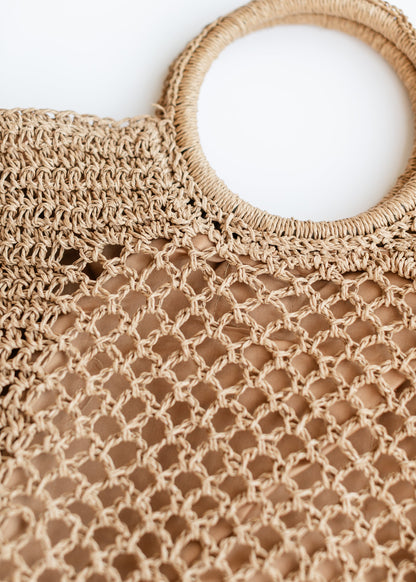 Camren Circle Handle Straw Tote Bag Accessories