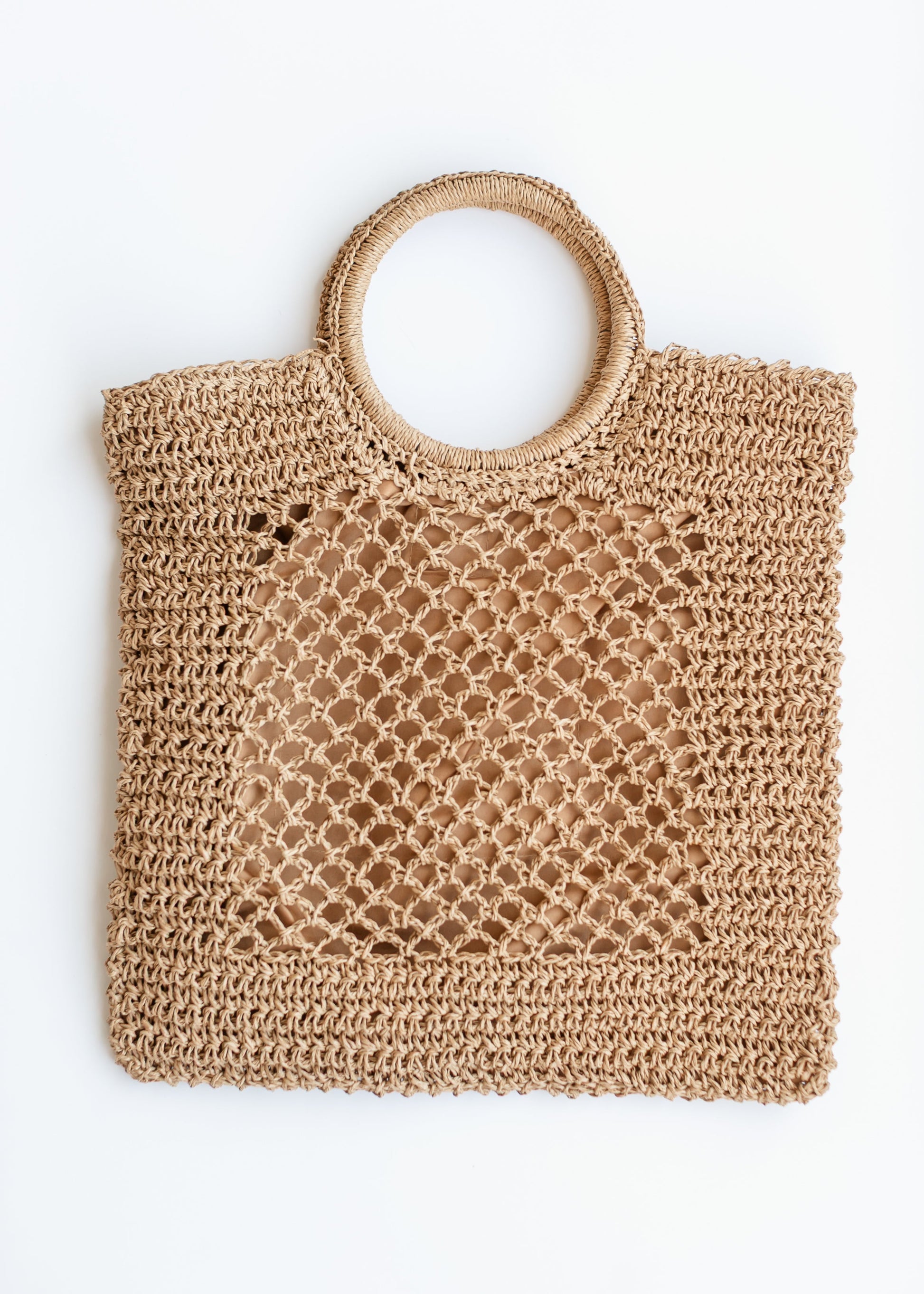 Camren Circle Handle Straw Tote Bag Accessories