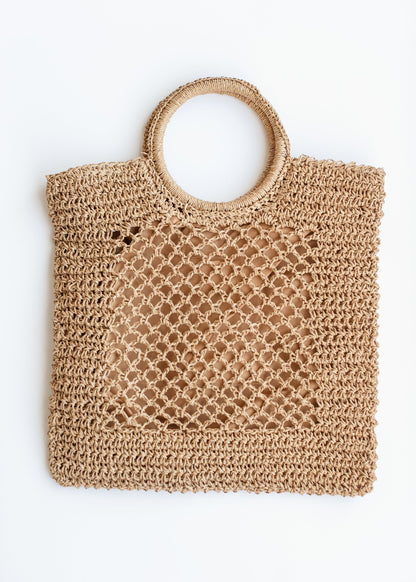 Camren Circle Handle Straw Tote Bag Accessories
