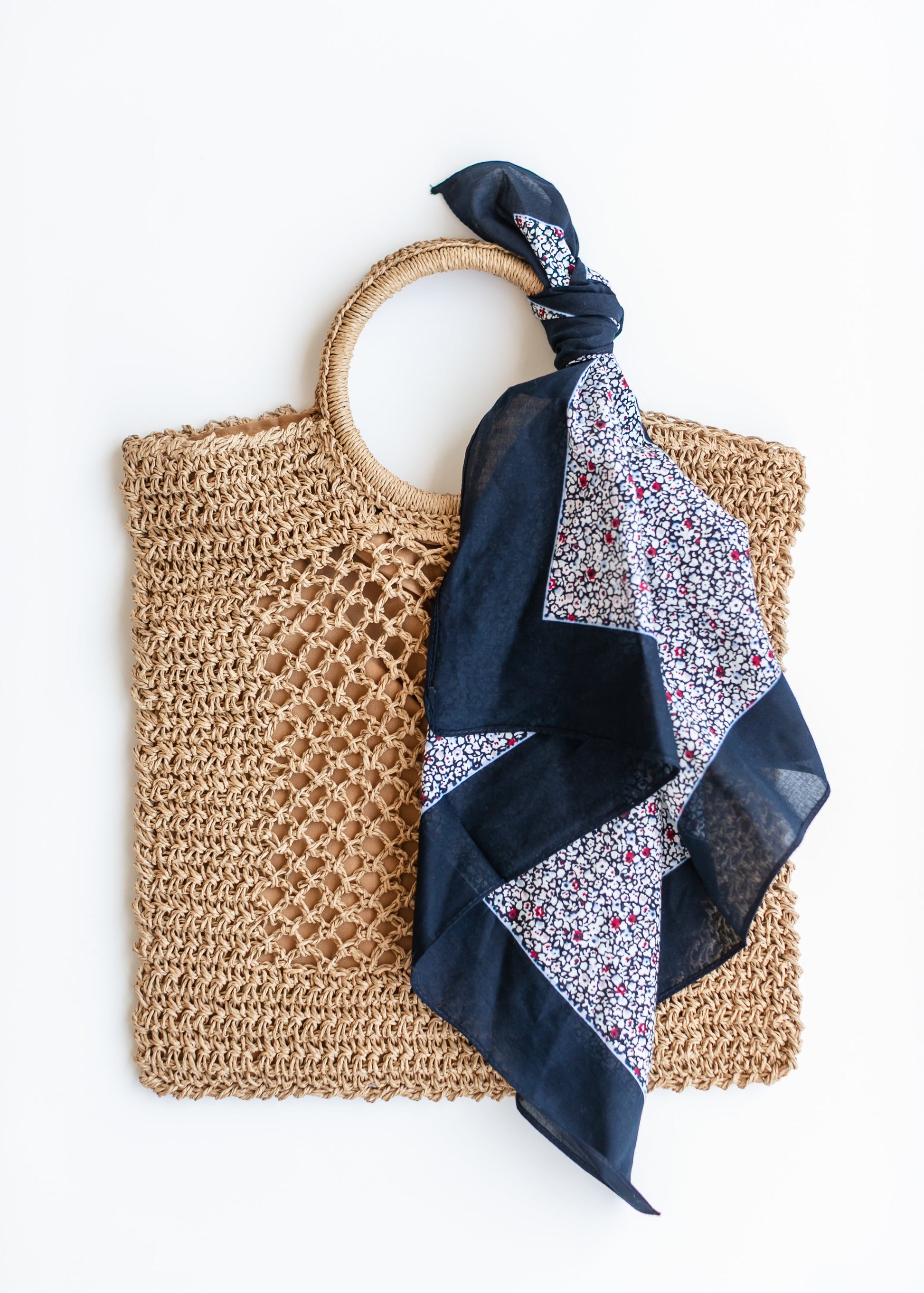 Camren Circle Handle Straw Tote Bag Accessories