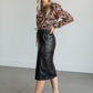 Carla Vegan Leather Midi Skirt FF Skirts