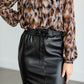 Carla Vegan Leather Midi Skirt FF Skirts