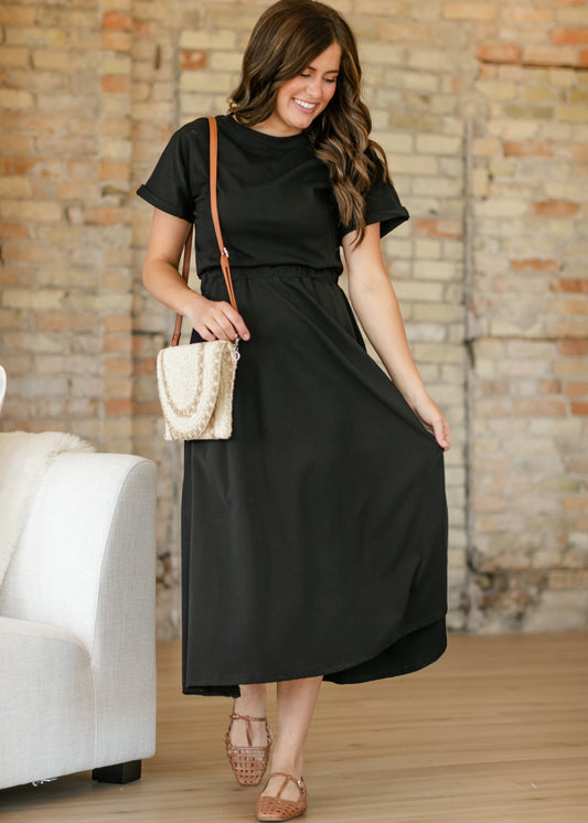 Casey Cap Sleeve A-line Midi Dress IC Dresses
