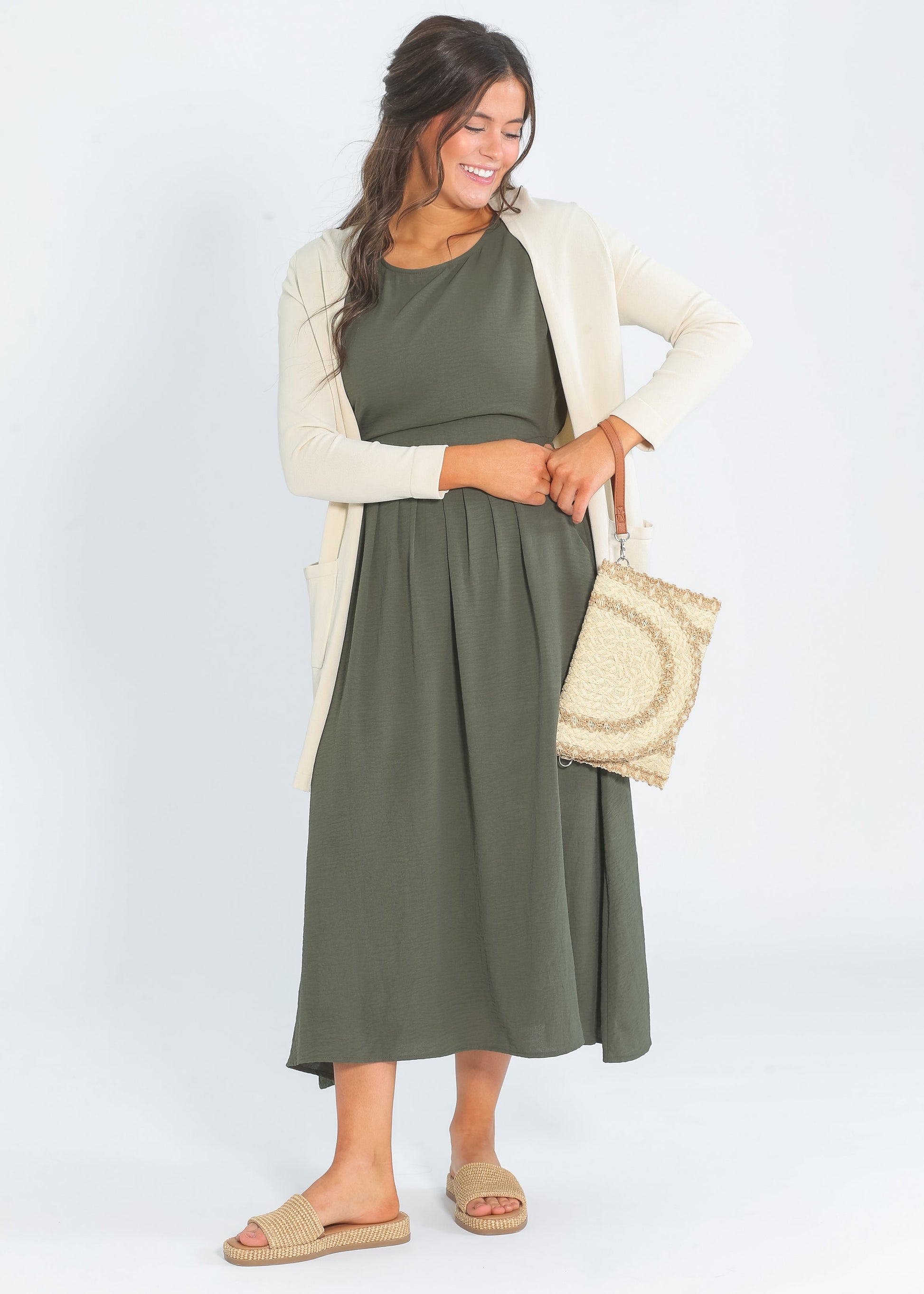 Cassia Dolman Sleeve Midi Dress IC Dresses