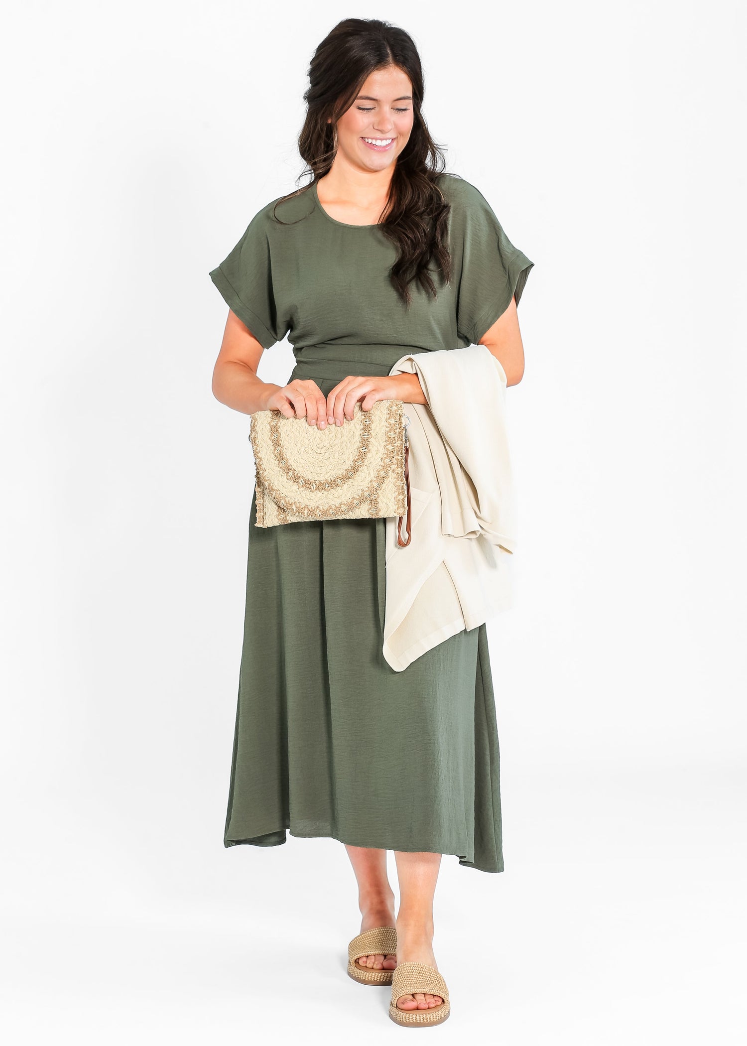 Cassia Dolman Sleeve Midi Dress IC Dresses