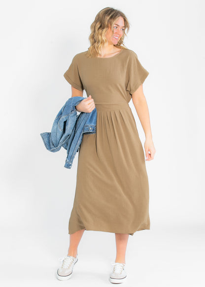 Cassia Dolman Sleeve Midi Dress IC Dresses Sand / XS