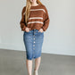 Cassidy Striped Knit Sweater FF Tops