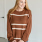 Cassidy Striped Knit Sweater FF Tops