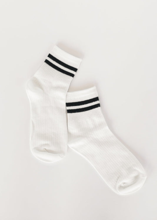 Casual Striped Cuff Ankle Socks Accessories