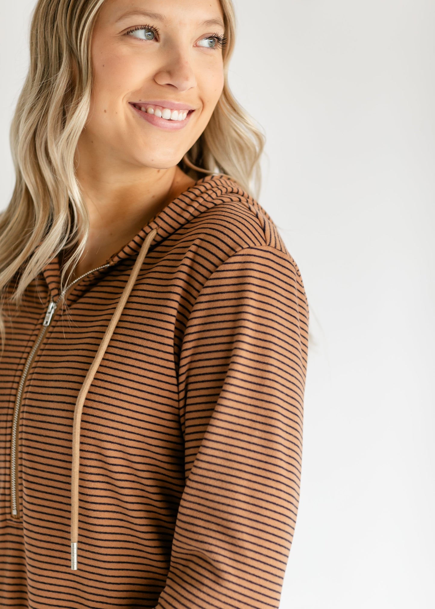 Cayla Striped Light Weight Hooded IC Dresses
