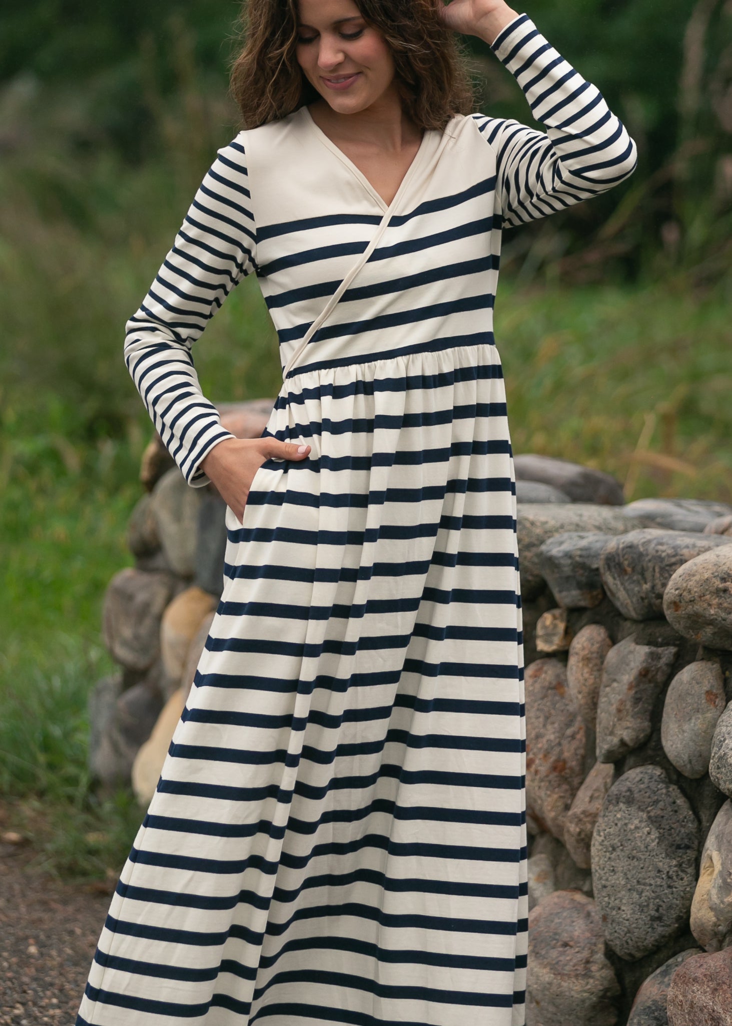 Celeste Striped Knit Maxi Dress, Medium