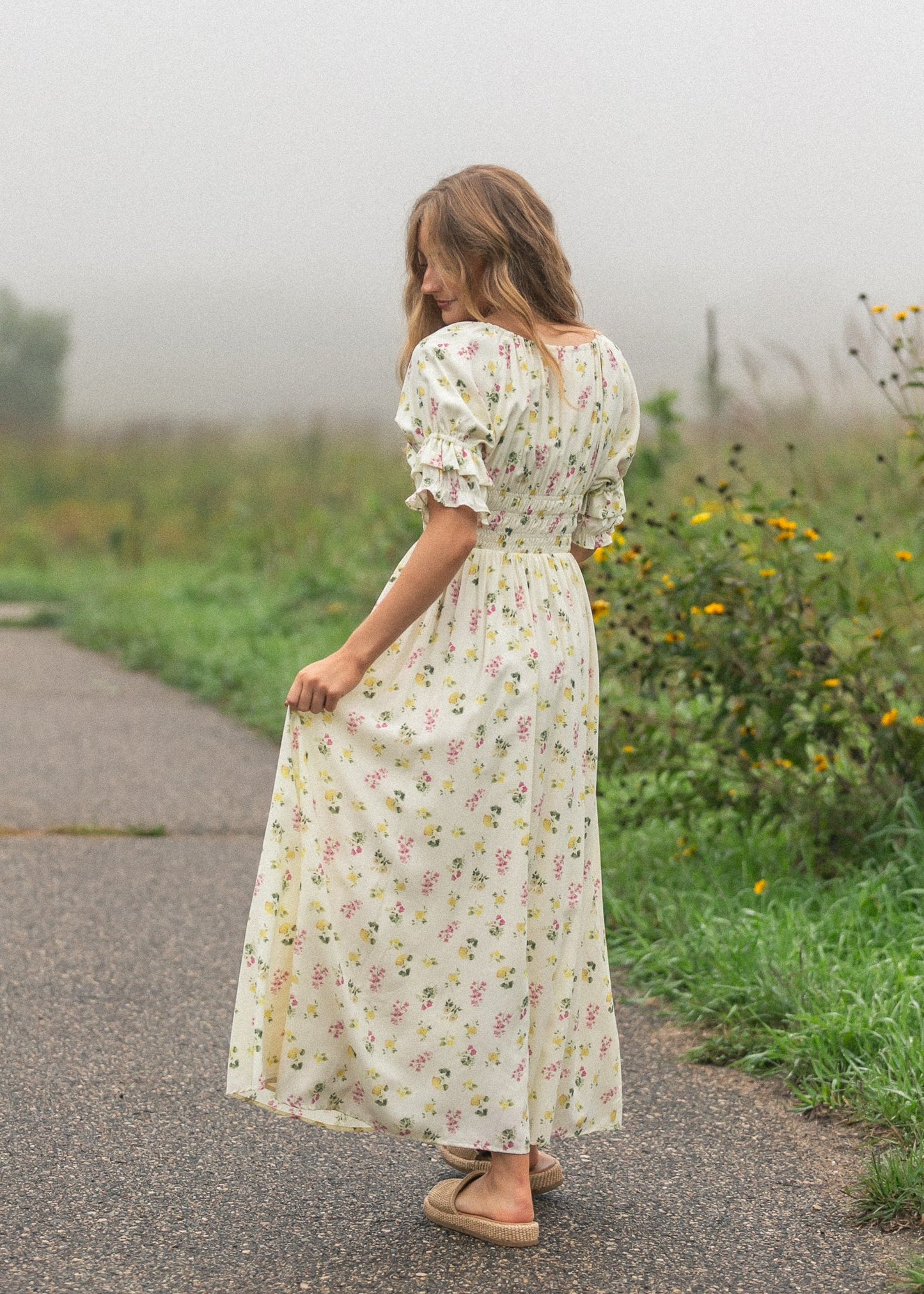 Celine Puff Sleeve Floral Maxi Dress IC Dresses