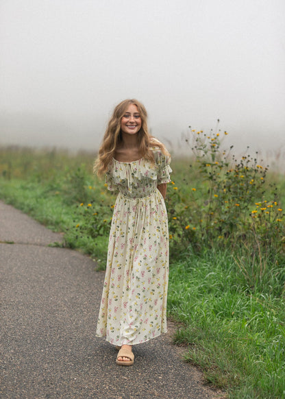 Celine Puff Sleeve Floral Maxi Dress IC Dresses