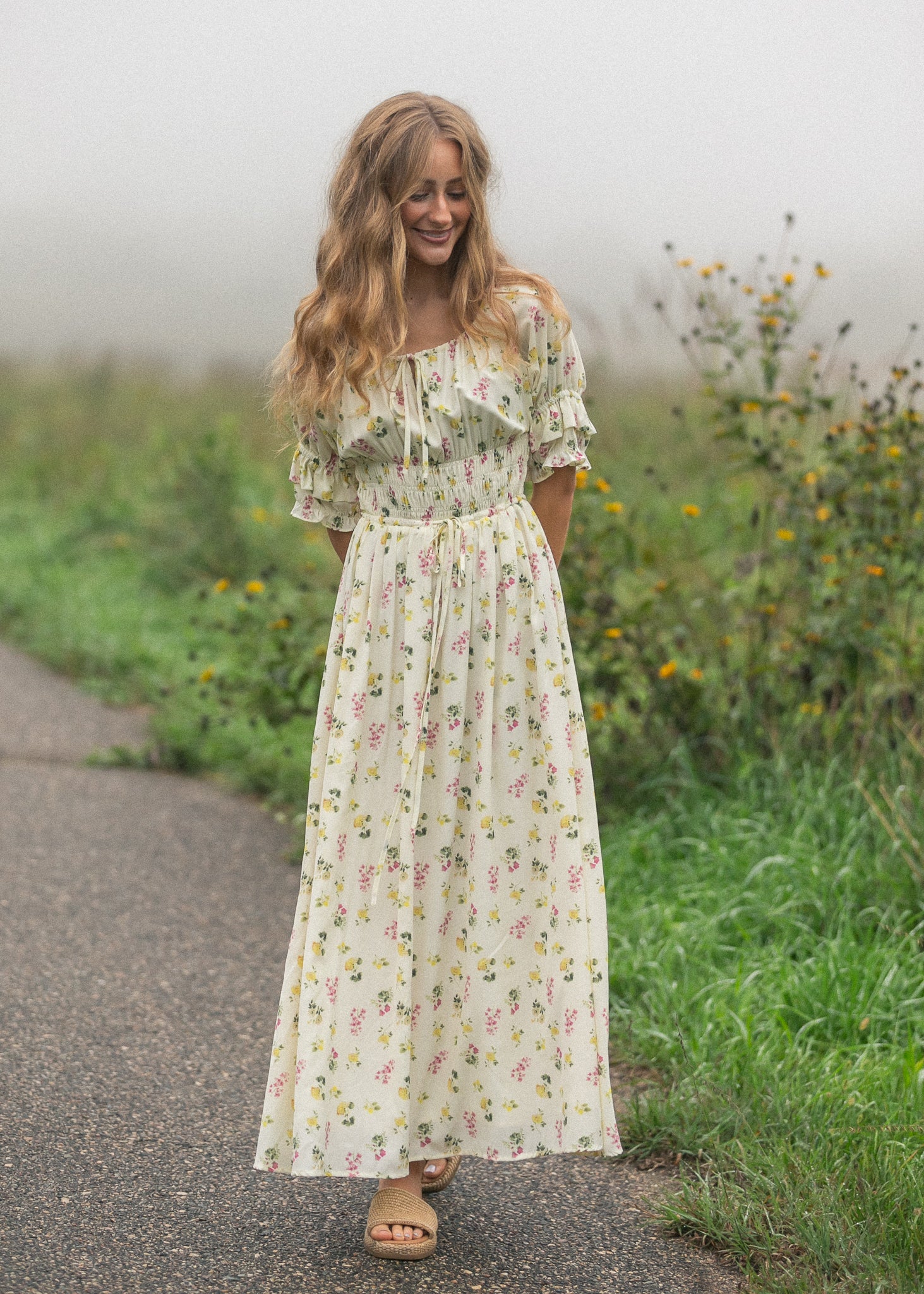 Celine Puff Sleeve Floral Maxi Dress IC Dresses