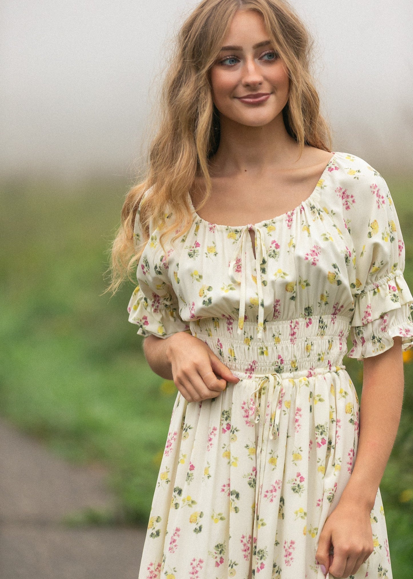 Celine Puff Sleeve Floral Maxi Dress IC Dresses