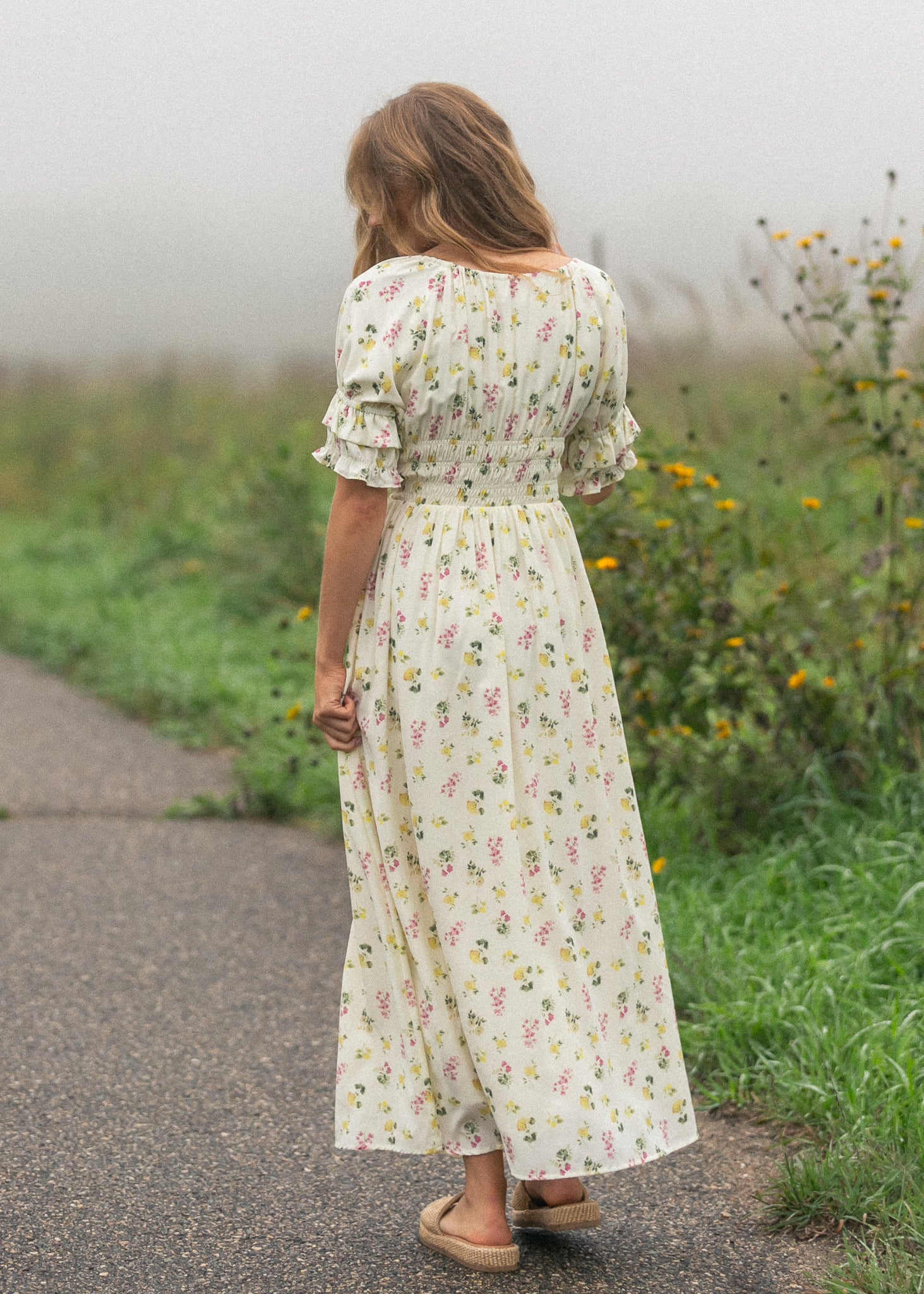 Celine Puff Sleeve Floral Maxi Dress IC Dresses