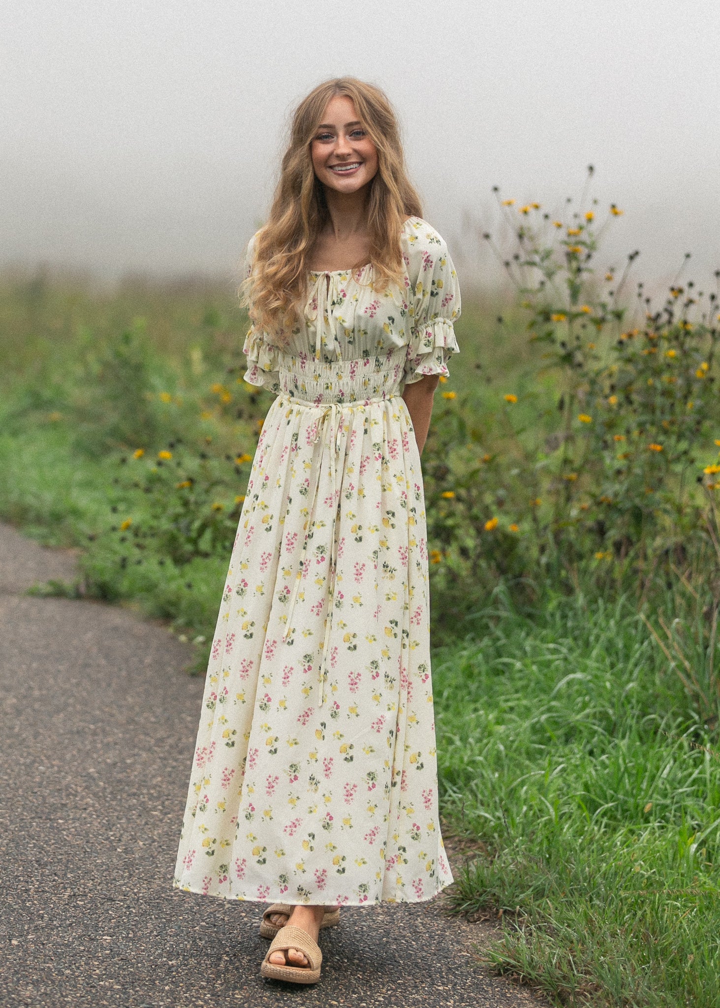 in the flower maxi dress Whimsical Moment Floral Suki Knit Maxi Dress With