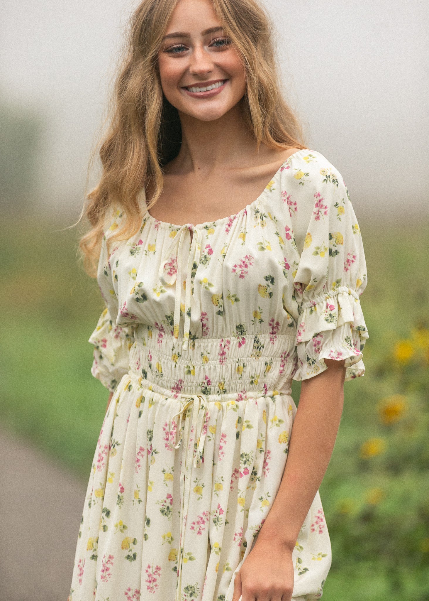 Celine Puff Sleeve Floral Maxi Dress IC Dresses