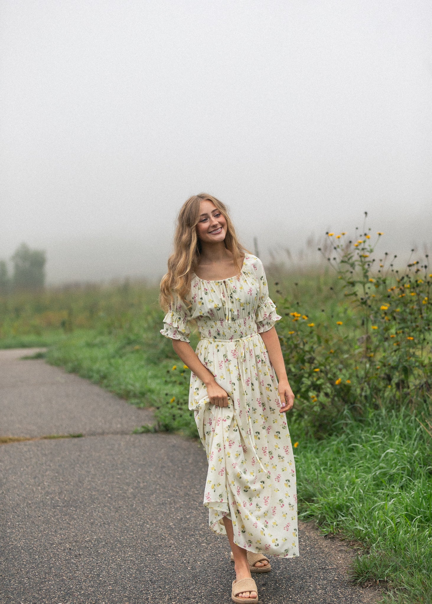 Celine Puff Sleeve Floral Maxi Dress IC Dresses