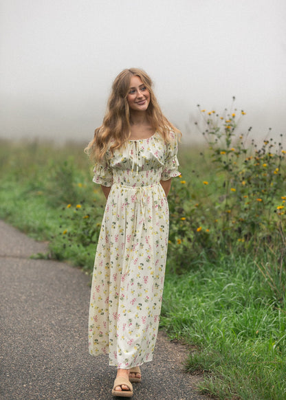 Celine Puff Sleeve Floral Maxi Dress IC Dresses